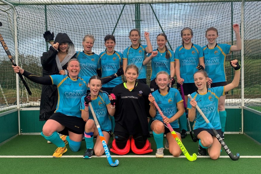 School pupils and staff help spur Eirias Hockey Club to Victory